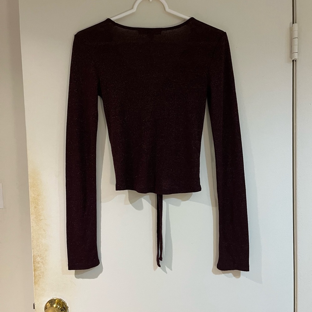 AllSaints Rina Glitz Ruched Drawstring Top. - Picture 2 of 7